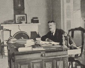 Theodore Roosevelt in his Police Headquarters Office